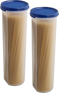 SIGNORA WARE luftdichte Aufbewahrungsboxen mit Deckel für Spaghetti und andere Lebensmittel aus BPA-Freiem Plastik - 2 Stück - Hochwertige transparente Küchen Vorratsdosen - to-Go Snackbox