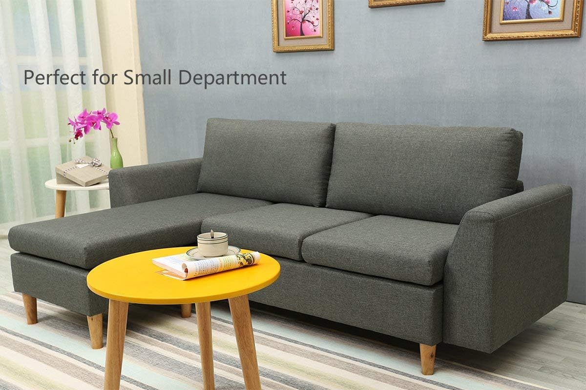 Amazon Com Best Living Furniture Modern Linen Fabric L Shaped