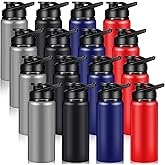 Mimorou 16 Pack Aluminum Water Bottles with Snap Lid Aluminum Reusable Sports Lightweight Leak Proof Water Bottles Bulk for Gym Hiking Cycling Sports Outdoor(20 oz)