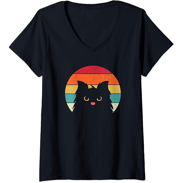 Amazon.com: Cat Retro Vintage Black Cat T-Shirt for Men Women