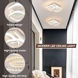EIDISUNY Modern Ceiling Light 22W Warm White 3000K Square White Fixture view 7