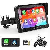 Carpuride W702 7" for Motorcycle Apple Carplay/Android Auto | GPS Navigation for Motorbike, Support Dual Bluetooth, Car GPS, Siri, Google Assistant, TF-64G