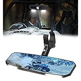 Xprite 13" UTV Rear View Mirror, SXS UTV Center Mirror w/Interior Lights Adjustable Aluminum Clamp Fits 1.5"-2" Mount Compatible with Polaris Ranger/RZR/Pioneer/Talon/Teryx/Mule/Can Am X3/ CFMOTO