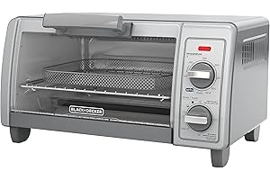 BLACK+DECKER 4-Slice Toaster Oven with Air Fry Technology, TO1785SGC, Gray