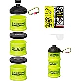 SPEQT Protein Powder Stackable Container To Go,with Top Cap Funnel for Water Bottle,Twist Lock Portable Supplement Organize Storage Dispenser for Pre/Post Workout,Fitness,Travel,Gym