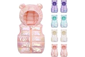 Piuwrlz Kids Puffer Vest Girls and Toddlers' Lightweight Water-Resistant Puffer Vest Sleeveless Wearing Outside Cute Jackets