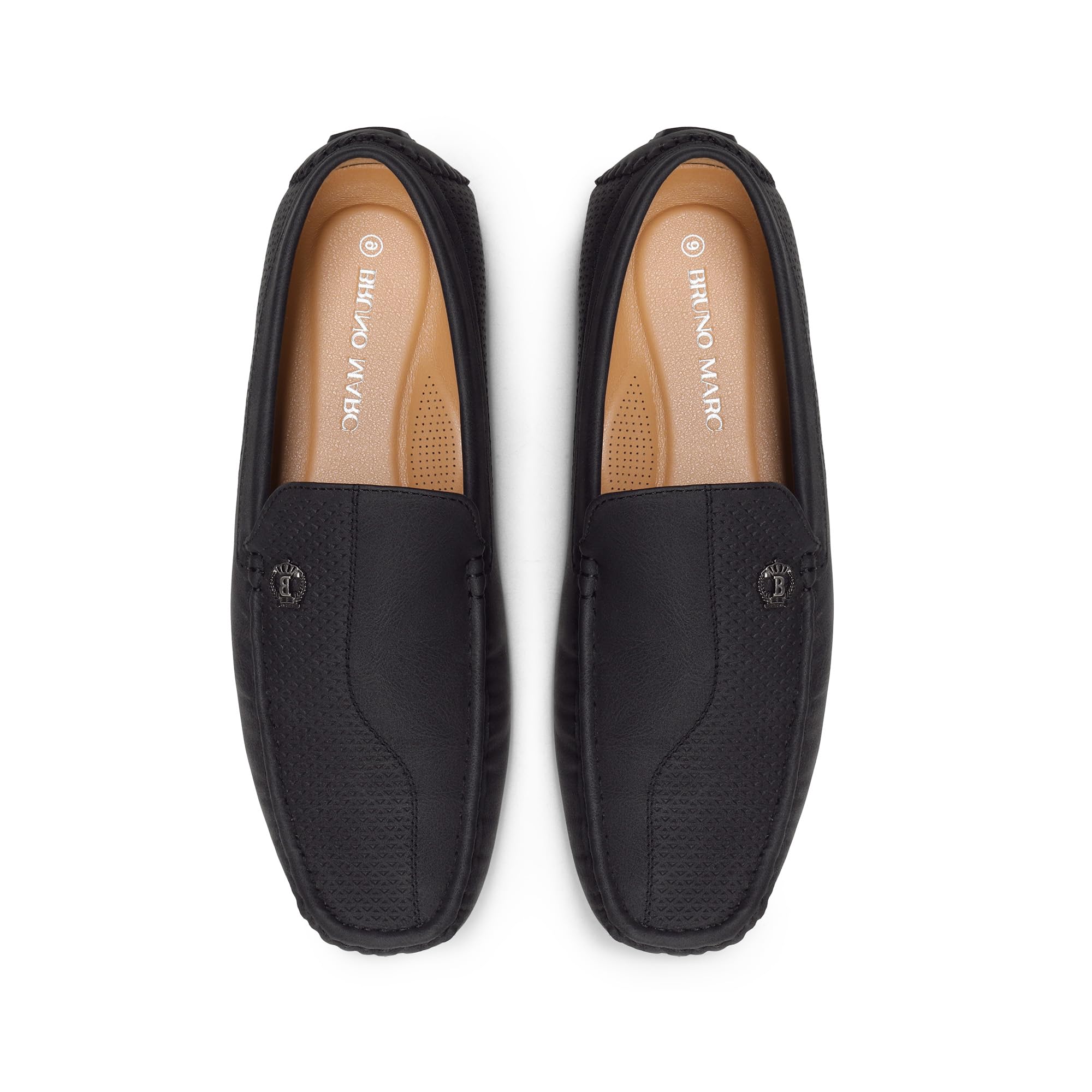 Bruno Marc Herren Klassische Mokassins Flache Slipper Slip on Penny Loafer Weich Comfort Schuhe Bootsschuhe,Size 42,Schwarz,3251314 4