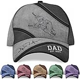 Personalized Dad Cap, Outline Fist Bump Daddy Cap, 3D Baseball Cap Men, Fathers Day Cap Gift for Dad, Daddy, Grandpa