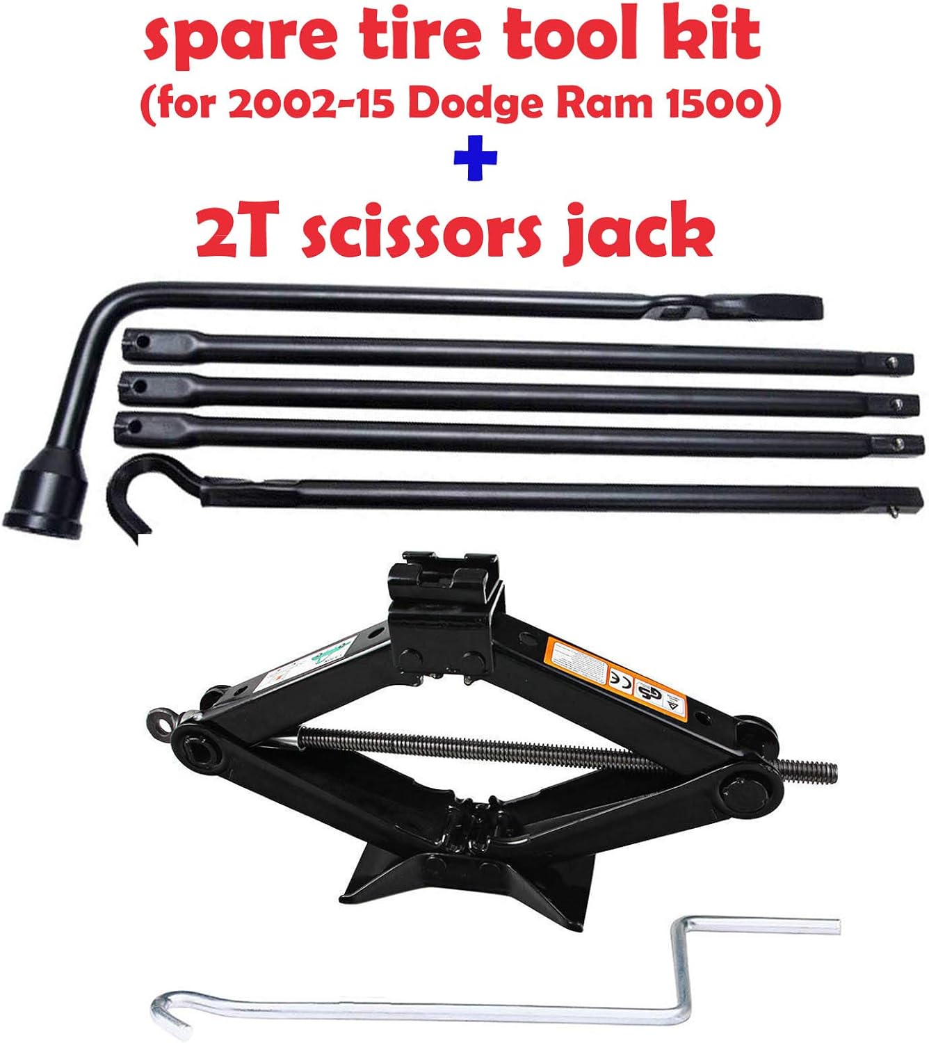 2 Ton Scissor Jack Lift from 0.3ft to 1.1ft with Handle