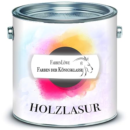 FARBENLÖWE Holzlasur hochmoderne Lasur für Innen & Außen Holzschutzlasur (1 L, Silbergrau)