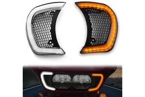 LUXEMOTO LED Headlight Vent Turn Signal for Road Glide, LED Fairing Vent Accent Lamp Indicator Side Lights for Harley Road Glide FLTRX Special FLTRXS CVO Ultra FLTRX 2015-2024 Accessories (Clear Lens)