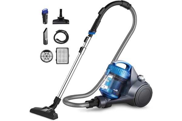 Eureka Bagless Canister Vacuum for Carpets and Hard Floors, Powerful Lightweight Vacuum Cleaner with 2.5L Large Dust Cup Exte