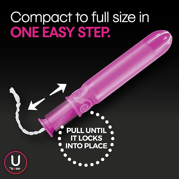 U BY KOTEX CLICK COMPACT MULTIPACK TAMPONS, REGULAR/SUPER/SUPER PLUS ABSORBENCY, UNSCENTED, 30 COUNT