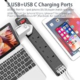 POWSAF 4 USB Ports Extension Lead with 4 Outlets 2m UKCA view 3