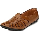 Anshul Fashion Walktoe Ethnic Faux Leather Fancy Tan Brown Mojari