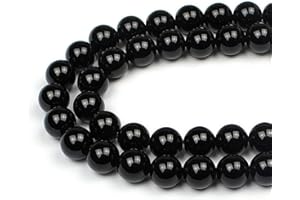 MJDCB Natural Stone Bead Black Onyx Gemstone Loose Beads for Jewelry Making Bracelet Necklace 8mm