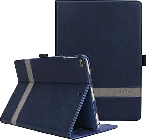 ProCase iPad 9.7 (Old Model) 6th 2018 / 5th 2017, iPad Air 2, iPad Air Case - Leather Stand Folio Cover Case with Multi-Angle Viewing for iPad 9.7 inch, Also Fit iPad Air 2 / iPad Air -Navy