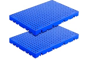 RimCereal 2 Pcs Plastic Pallets Waterproof Lightweight Storage Grid Pad Breathable Floor Storage Pad Nestable Grids Article Racks for Supermarket Basement Garage (23.62 x 15.75 x 1.97 Inches)