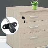 ZHIQIN 2-Piece Cabinet Plunger Drawer Lock for Wardrobe Black view 4
