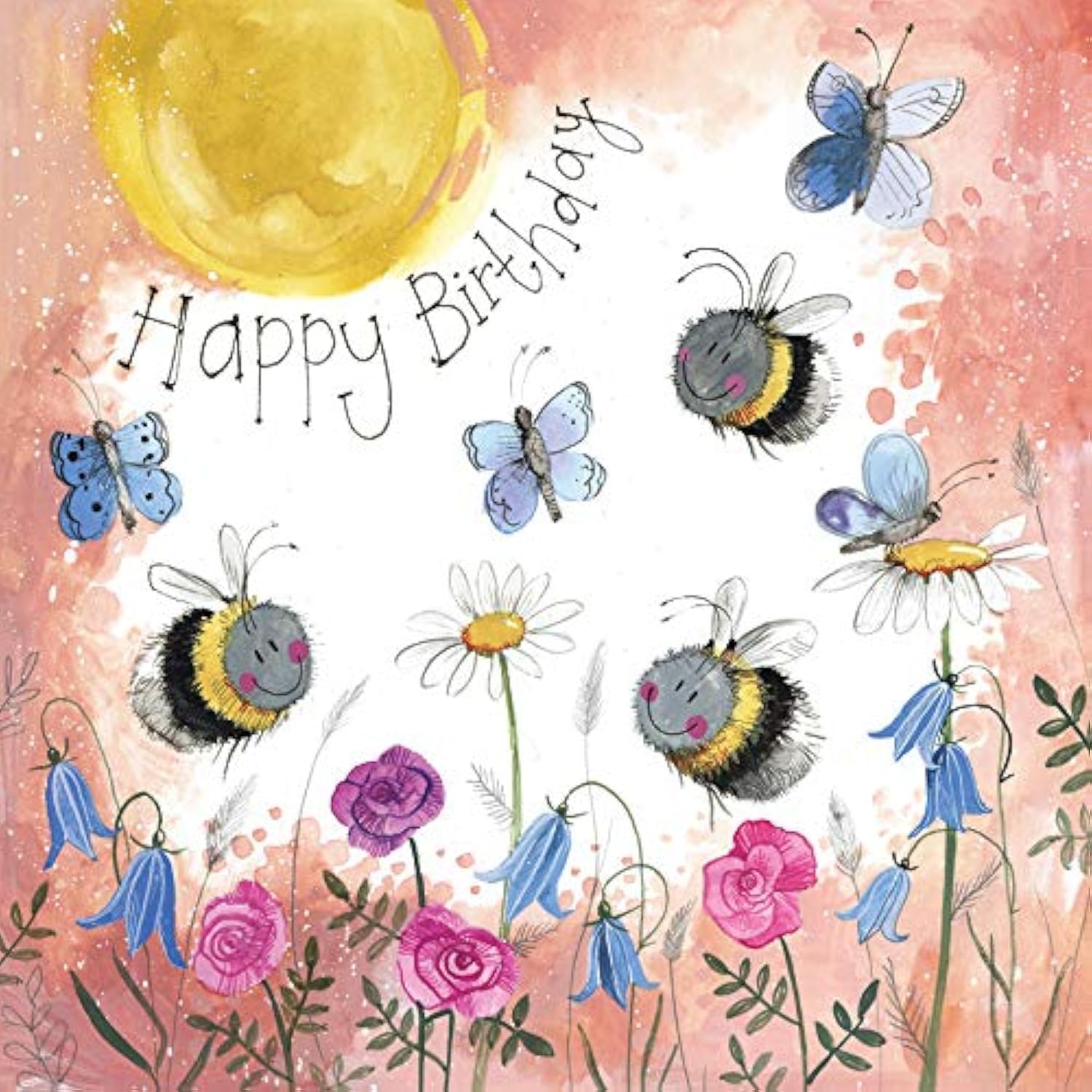 ALEX CLARK Happy Birthday Sunshine Bee Swarm Card