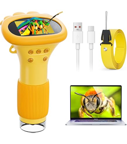 Mini microscopio digital de bolsillo para niños, lupa portátil USB 500X, zoom 4X, regalos de cumpleaños de Navidad para niños y niñas de 3 a 15 años
