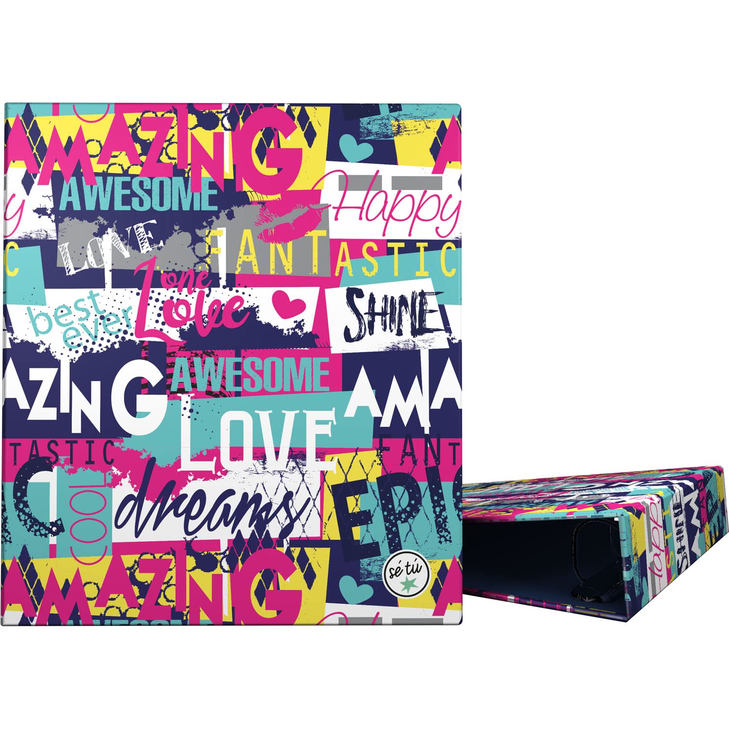 Grafoplás 88172660. A4 Ring Binder, 4 Mixed Rings 40 mm, Soft Anti-Fingerprint, Be You Collection, Amazing