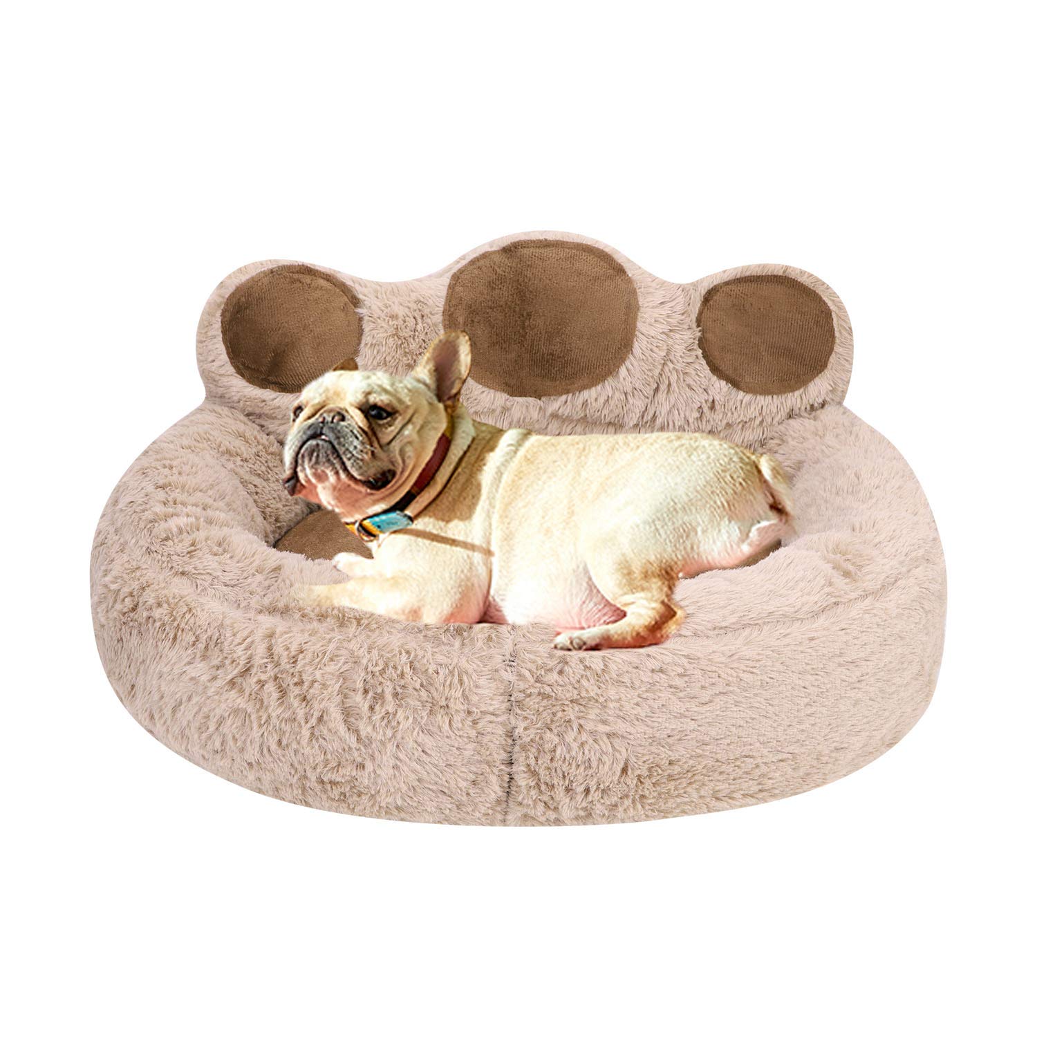 Dog Pet Beds for Dogs Cats Soft Puppy Sofa Plush Pet Bed Bear Paw Cat Bed Cat Nesting Bed Cuddler Pet Bed Round Cat Cushion Bed Non Slip Warm Winter Dog Cat Bed Kennel for Small Medium Cats Dogs