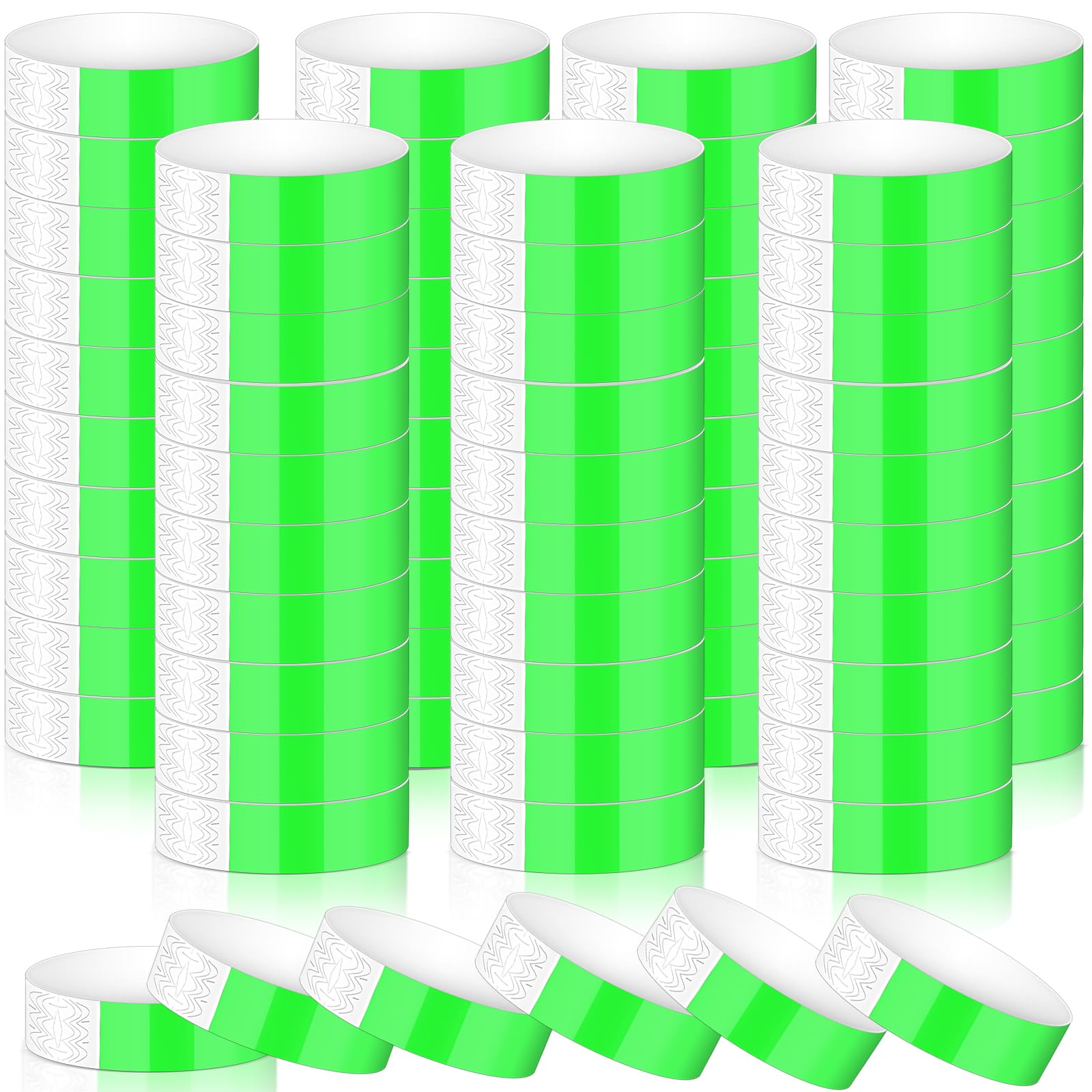 Aoriher 600 Pcs Festival Wristbands Waterproof Entry Event Wristband Lightweight Concert Admission Paper Bracelets for Events Parties Security Nightclubs Water Parks(Neon Green)