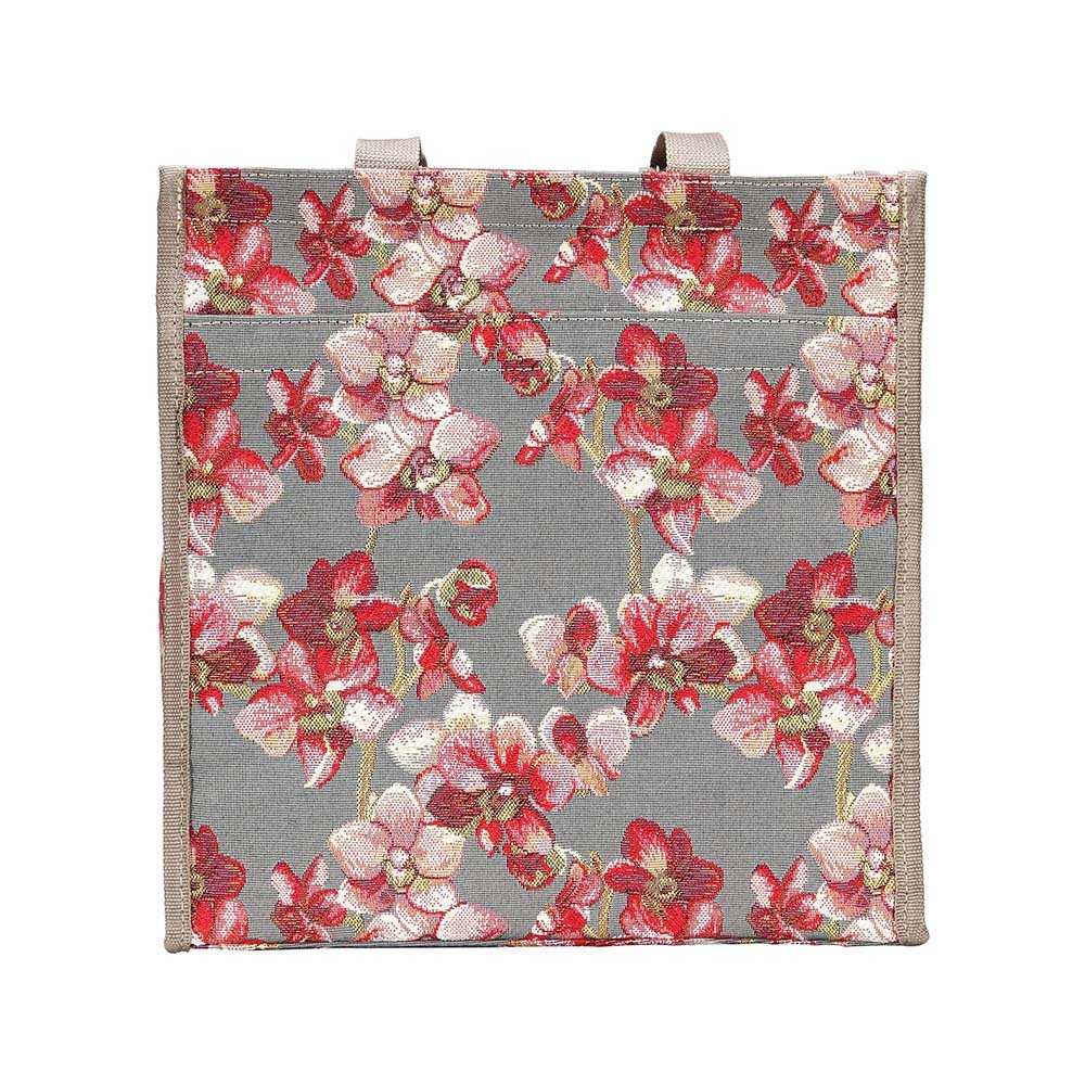 Signare Tapestry Shoulder Bag Shopping Bag for Women with Floral Design (Orchids; SHOP-ORC)