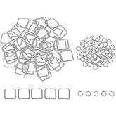uxcell 100pcs 4mm Open Jump Rings and 15mm Embossed Jump Ring Kit, Closed Square Ring Connector for Bracelet Necklace Pendant Jewelry Keychain DIY Craft Making, K Silver
