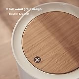 U2PICK Mini Trash Bin with Lid 9 Liter Slim White Round Waste Can view 3