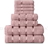 GC Gaveno Cavalia 8 Piece Towel Bale Set Blush Pink 450 GSM Egyptian Cotton view 7
