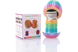 YONASO Christmas Decorations and Cash Gift Idea - Egg Shaped Puzzle Box with Hidden Compartment, Reusable Treasure Gift Box for Adults Teens Christmas Halloween Birthday