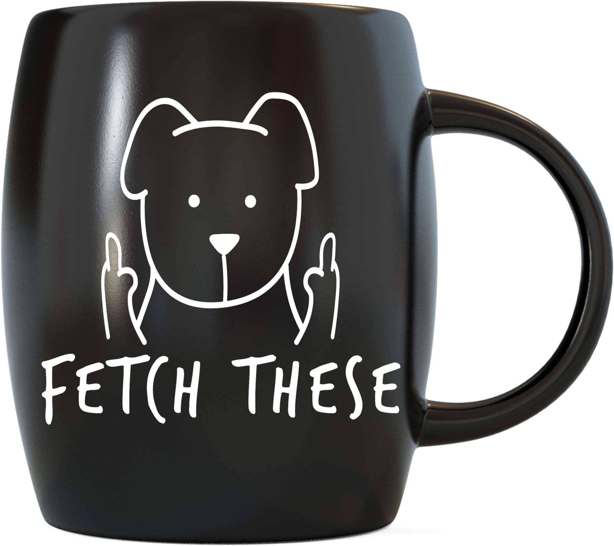 Mug A Day 16oz Large Dog Lover Gifts for Best Dog Mom Dog Dad Fetch These Funny Dog Lovers Mug Middle Finger Pet Animal Rescue Gag Gift Idea for Christmas Birthday Ceramic Novelty Coffee Mug Tea Cup