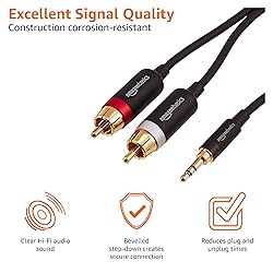 Amazon Basics 3.5 Aux to 2 x RCA Adapters, Audio
