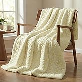 Horaldaily Spring Summer Throw Blanket, Beige Daisy Soft Fuzzy Plush Faux Fur Cozy Blankets for Couch Sofa Bed Lounging, Ideal Gifts for Kids Adults Wife Self, 50x60