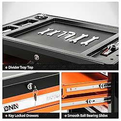 DNA MOTORING 3-Drawers Plastic Top Utility Rolling