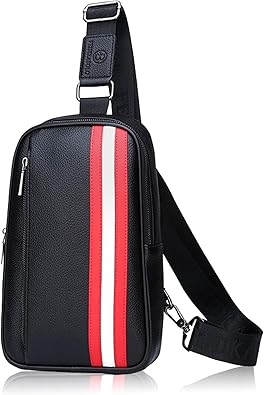 Amazon Adonis ボディバッグ 斜めがけ メンズ レザー ワンショルダー ストラップ シンプル Ipadミニ収納可能 防水 柔らかい ボディバッグ ワンショルダー