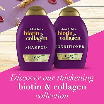 OGX Thick & Full + Biotin & Collagen Shampoo & Conditioner Set, 13 Ounce