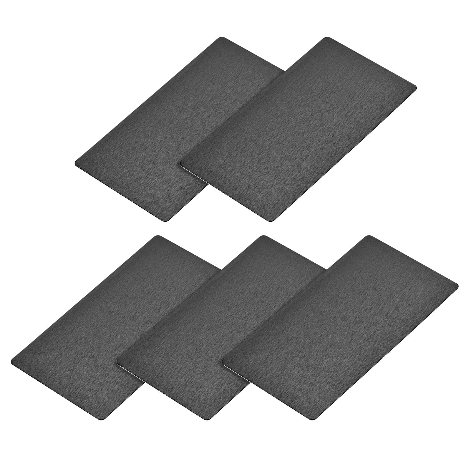 METALLIXITY Blank Metal Card (100mm x 50mm x 0.5mm) 5Pcs, Anodized Aluminum Nameplate - for Home Indoor DIY Signage Etching, Black — image 1