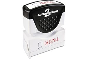 ACCUSTAMP "ORIGINAL" Shutter Stamp with Microban Protection, Pre-Inked Red and Blue, Message Stamp (035540)