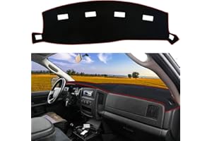 XYHGM Dashboard mat Cover Fit for 2002-2005 Dodge Ram 1500 and 2003-2005 Dodge Ram 2500 3500 Interior Decoration Dash Mat Cover Accessories (Red Edge)