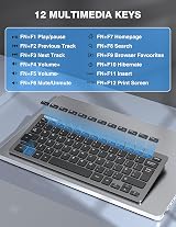 TECKNET Mini Wireless Keyboard and Mouse Set 2.4G Nano Receiver Grey view 5