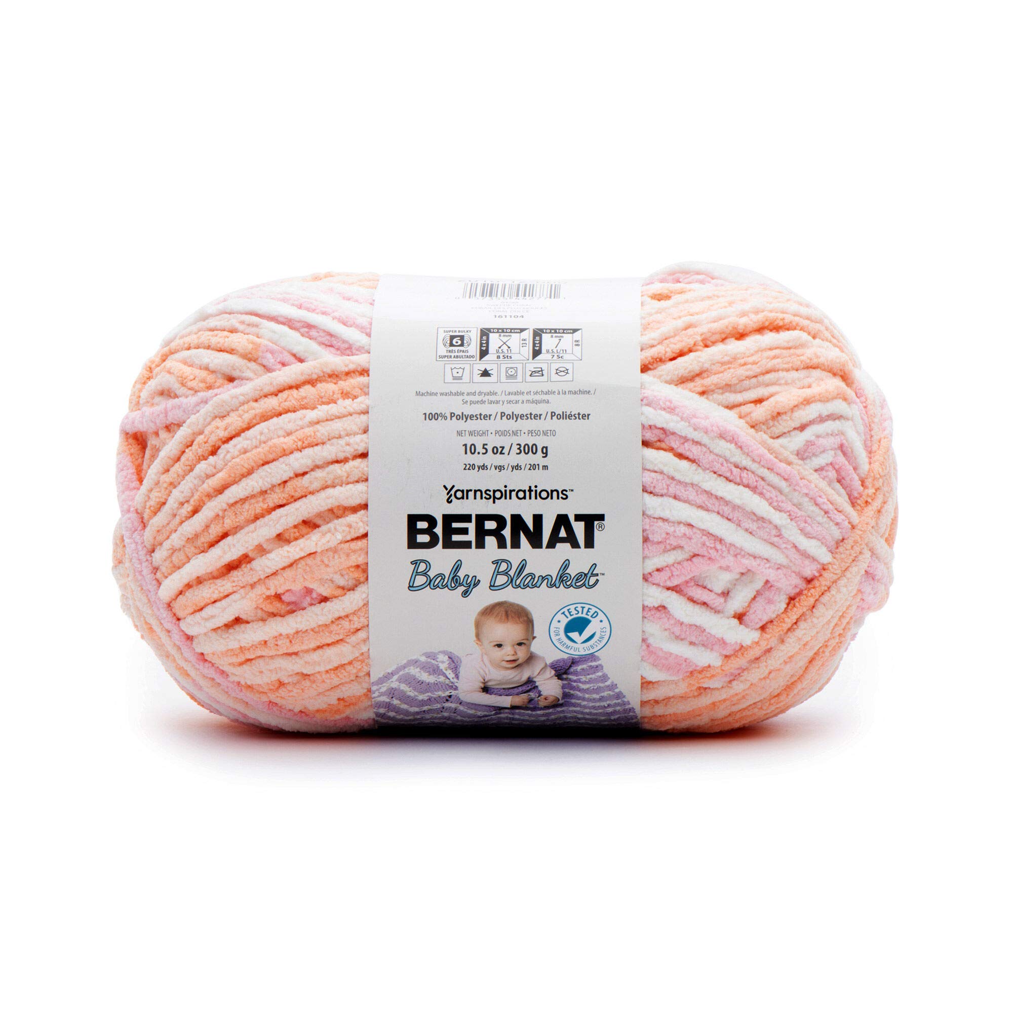 Bernat Baby Blanket, Sweetie Coral, 300g