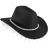 Womens Cowboy Hat Rhinestone Cowgirl Hats Wide Brim Diamond-Glitter-Western- Size:Medium-Large
