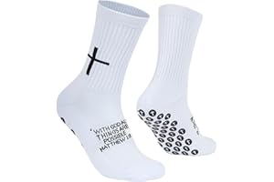 Cross Grip Soccer Socks - Anti-Slip Grips Sports Sock with Bible for US 6-13