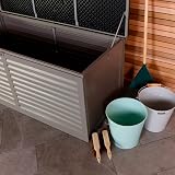 Charles Bentley 490L Outdoor Storage Box Grey Body Black Lid PP Vacuum view 7