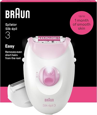 Braun Silk-épil 3 Corded Epilator Easy Hair Removal Shaver Head Trimmer Pink