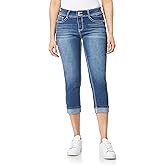 WallFlower Womens Luscious Curvy 23.5" Crop Mid-Rise Bling Insta Stretch Juniors (Standard and Plus)