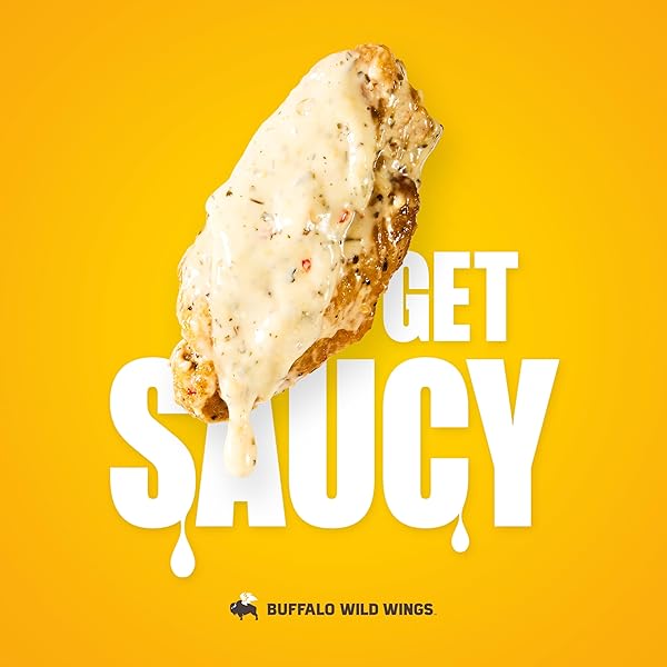 BUFFALO WILD WINGS PARMESAN GARLIC SAUCE, 12 FL. OZ., PERFECT DIPPING SAUCE, CHICKEN MARINADE, CHICKEN PARMESAN TOPPING AND WING SEASONING, MADE WITH ITALIAN HERBS